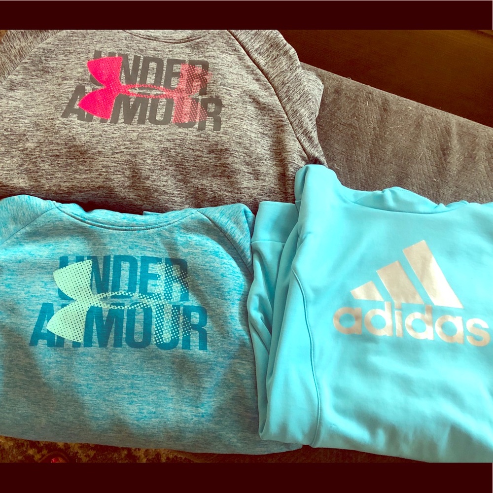 UA + Adidas Hoodies Size Girls M 10-12